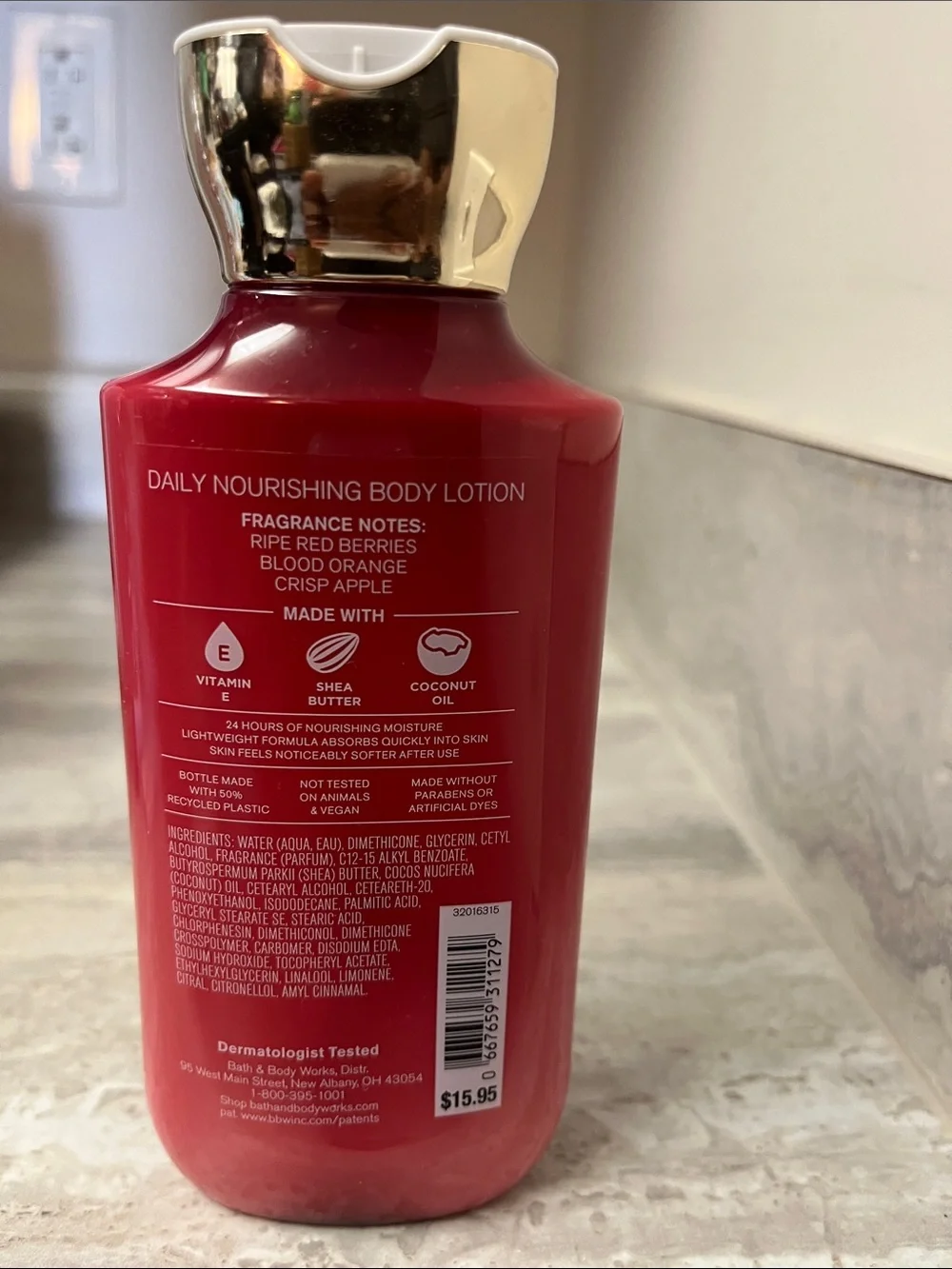 Bath & Body Works Bright Christmas Morning Red & Gold Body Lotion
